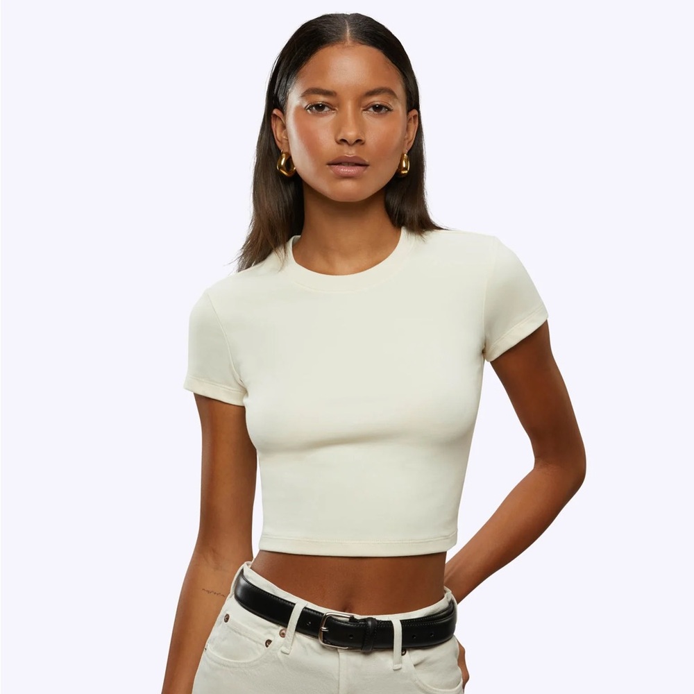 CUTS Tomboy Tee Cropped Ivory Size Small